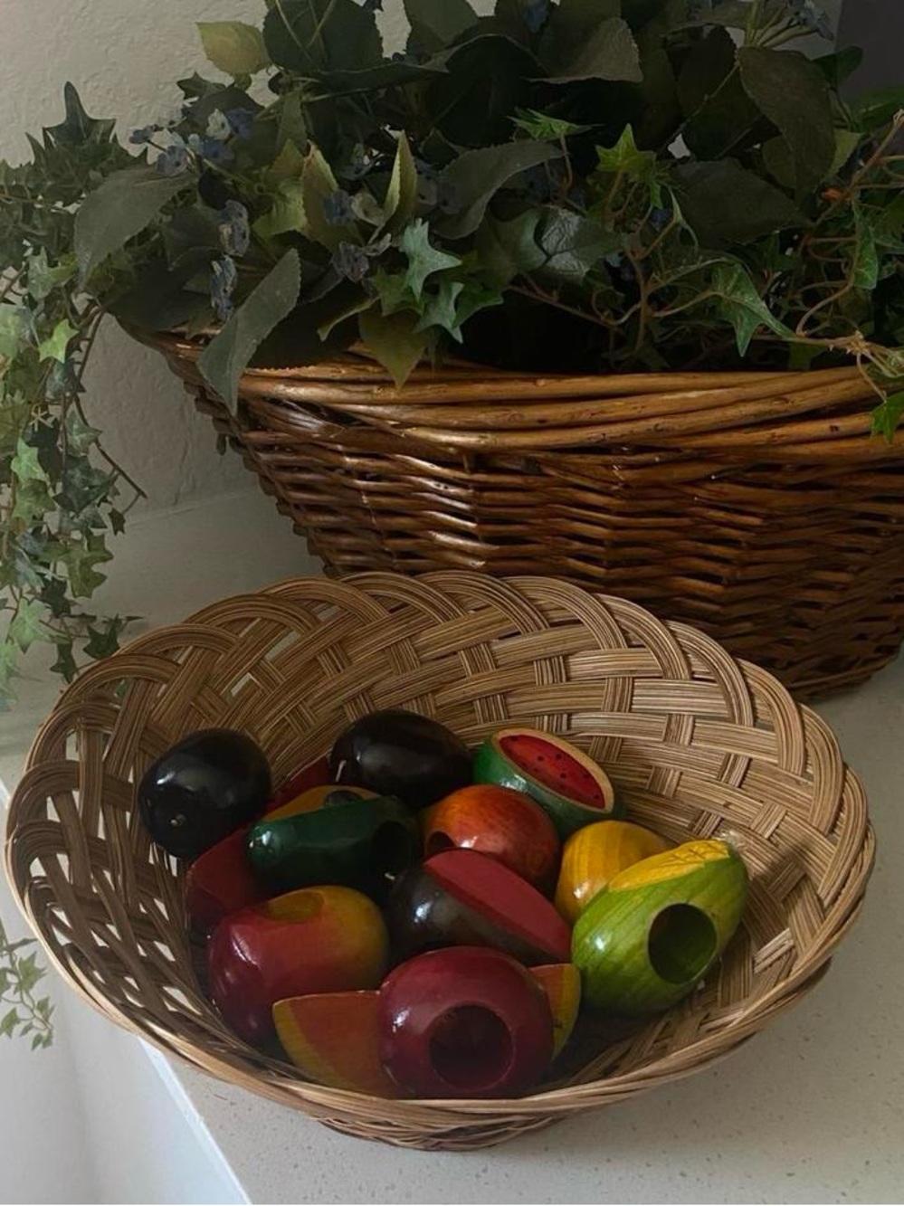 Vintage Wooden Fruit Napkin Holder Rings